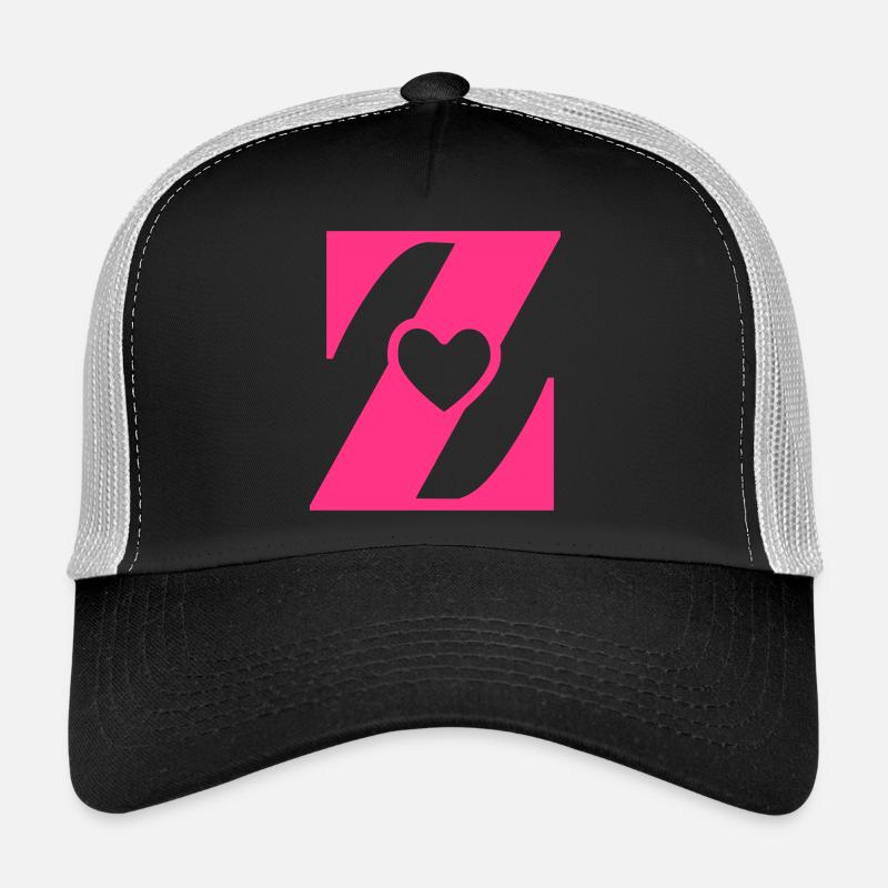 Lettre z Lettre initiale avec coeur Casquette trucker 