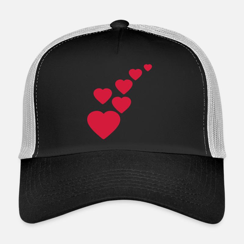 Herz - Trucker Cap - Schwarz/Steingrau