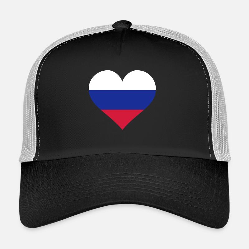 coeur russie - Casquette trucker  - noir/gris pierre