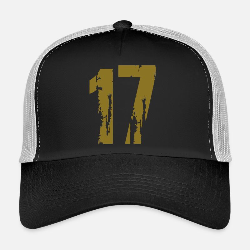 17 - Nummer - Trucker Cap - Schwarz/Steingrau
