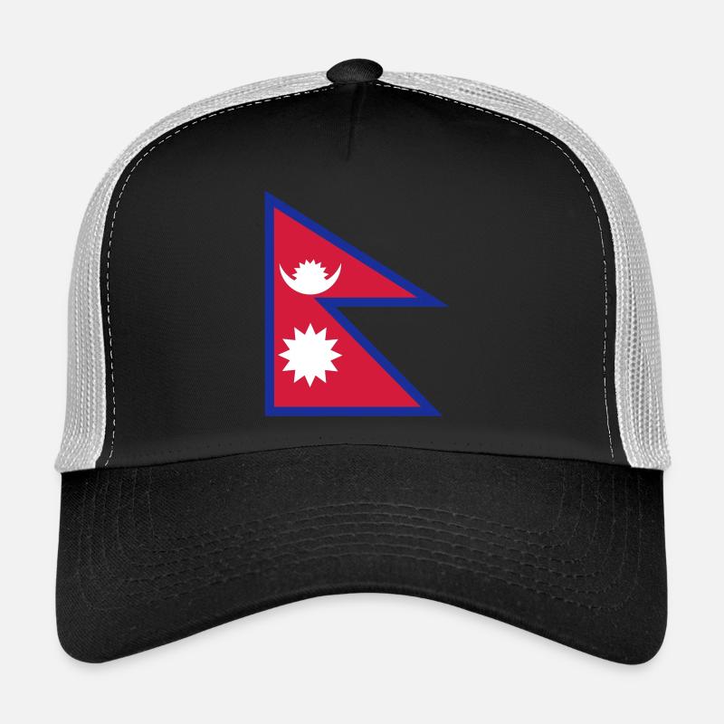 Nepal flag - drapeau népal - Casquette trucker  - noir/gris pierre