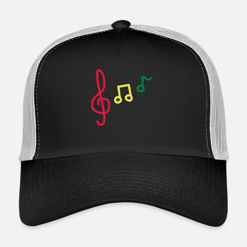 La note, notes, clés de note, musique, a retenti, Casquette trucker 