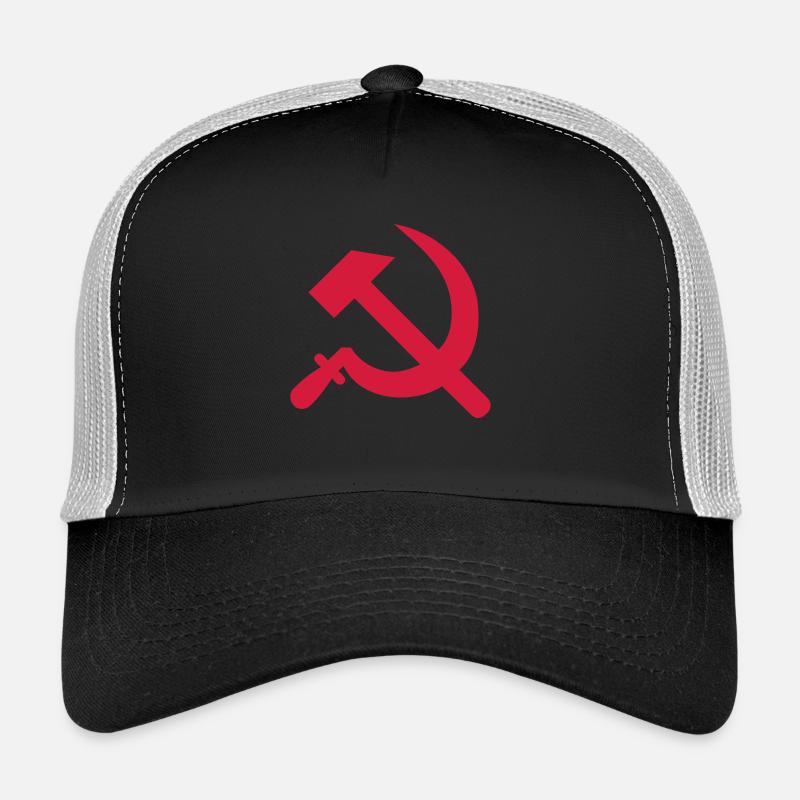 Hammer, Sichel, Russia, UdSSR - Trucker Cap - Schwarz/Steingrau