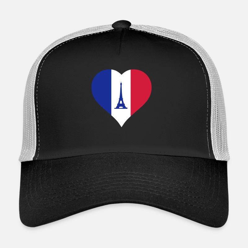 herz frankreich - Trucker Cap - Schwarz/Steingrau