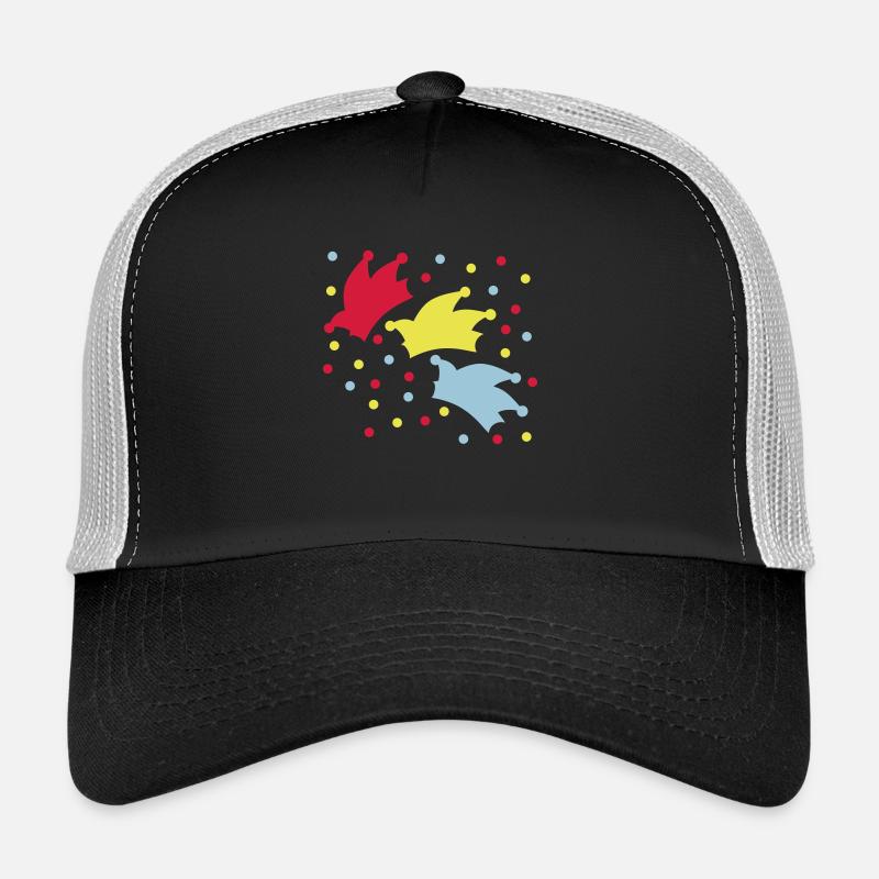 Narrenkappe / Konfetti / Fasching - Trucker Cap - Schwarz/Steingrau