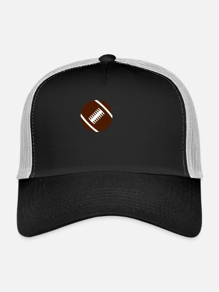 Ballon de Rugby - Casquette trucker  - noir/gris pierre - Devant