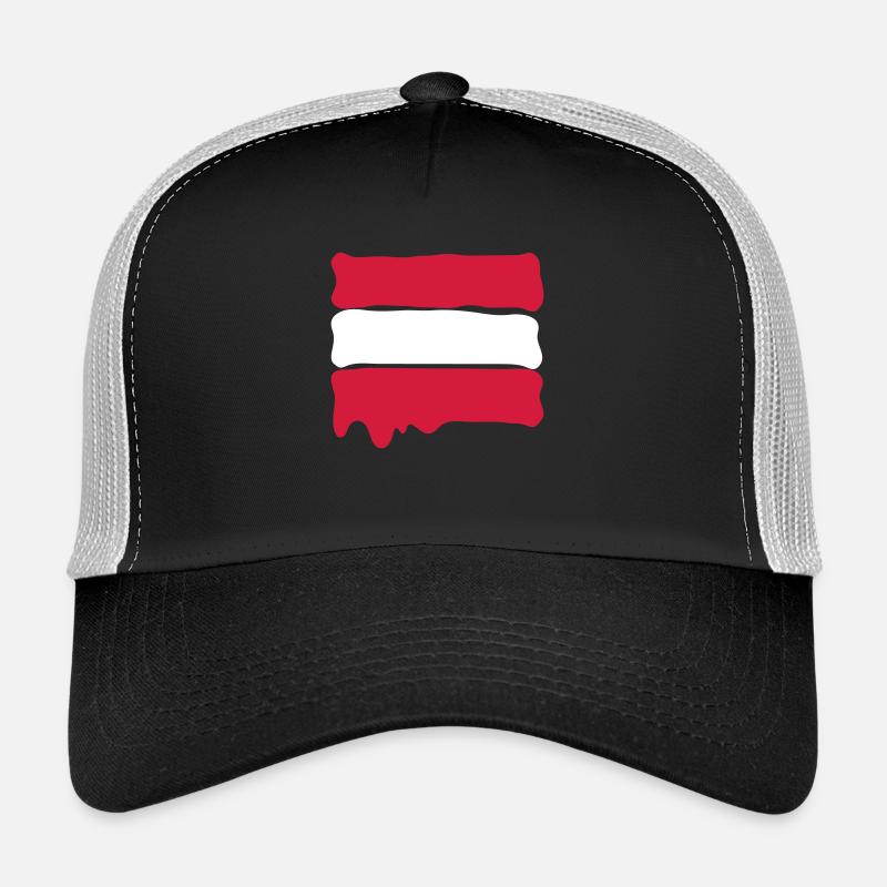 Runny paint flag Austria - Casquette trucker  - noir/gris pierre