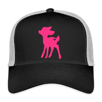 Rehkitz mit Herz - Trucker Cap - Schwarz/Steingrau - Vorne