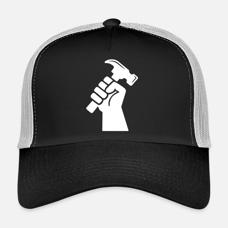 Marteau à la main, bricoleur, ouvrier, réparation, réparation Casquette trucker 