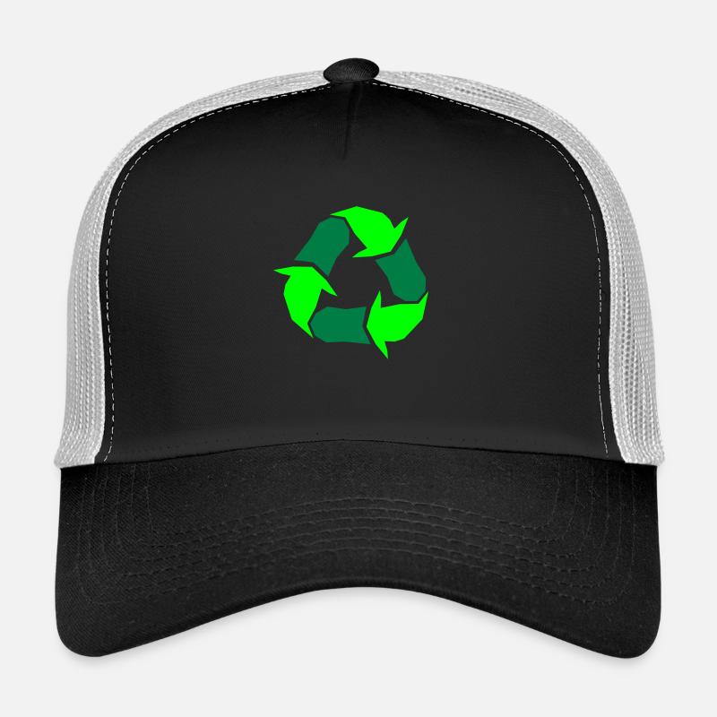 Recycling Symbol Green Arrows Recycling Waste - Trucker Cap - black/stone grey