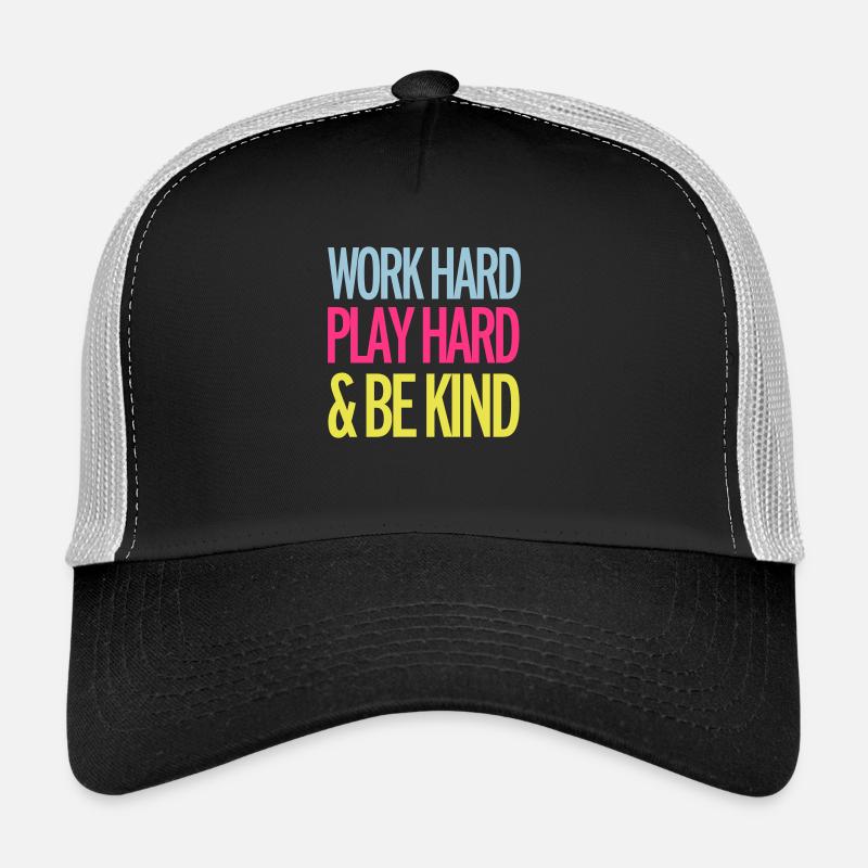 Work Hard - Trucker Cap - Schwarz/Steingrau
