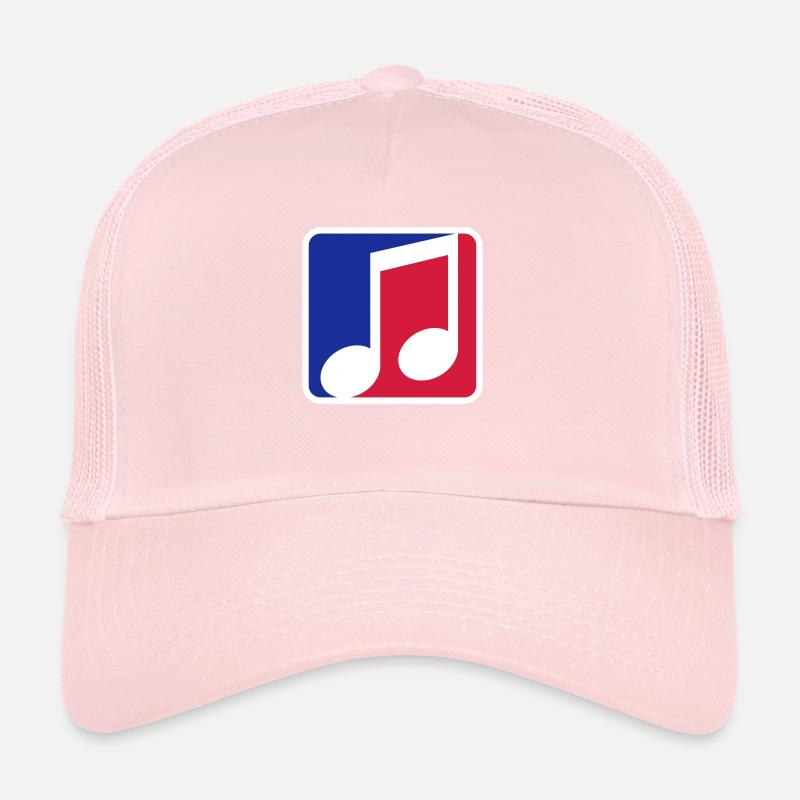 blue red button music note cool silhouette sign part Trucker Cap