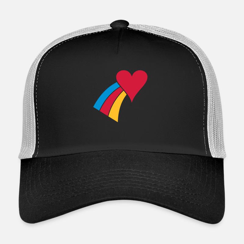Rainbow Heart - Trucker Cap - black/stone grey