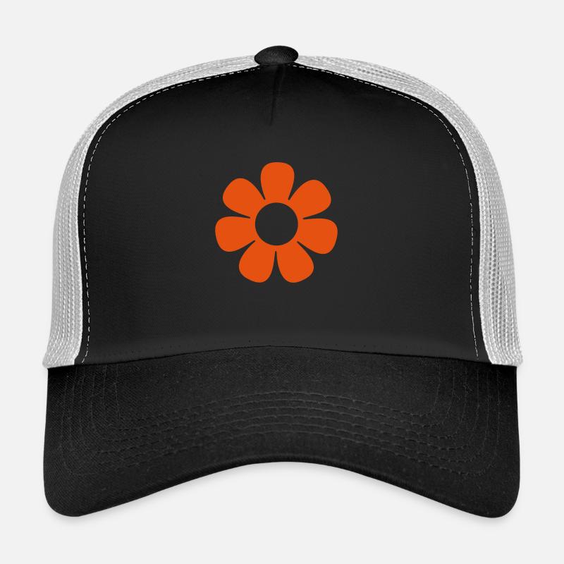 1_fleur_70 - Casquette trucker  - noir/gris pierre