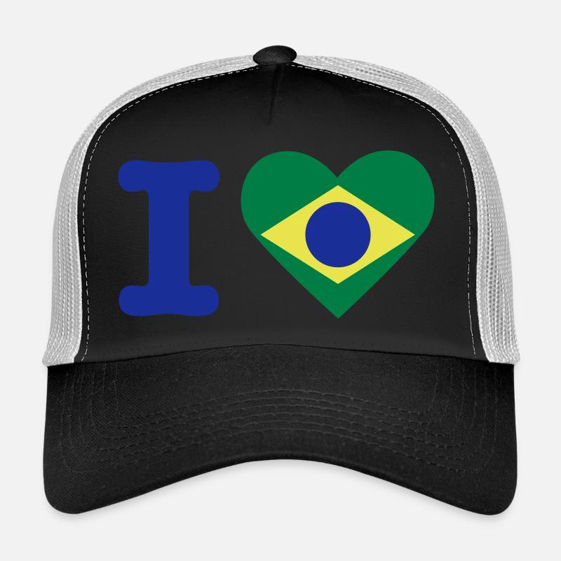 I Love Bresil - Casquette trucker  - noir/gris pierre