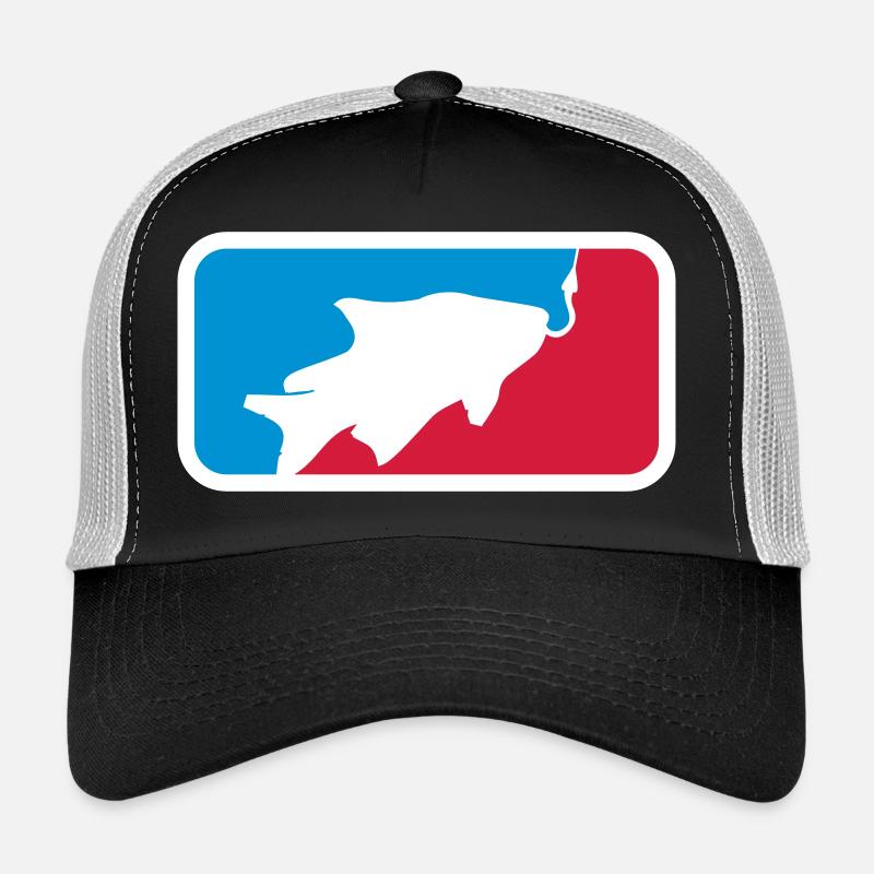 logo sport rouge bleu pêche au poisson pêché Casquette trucker 