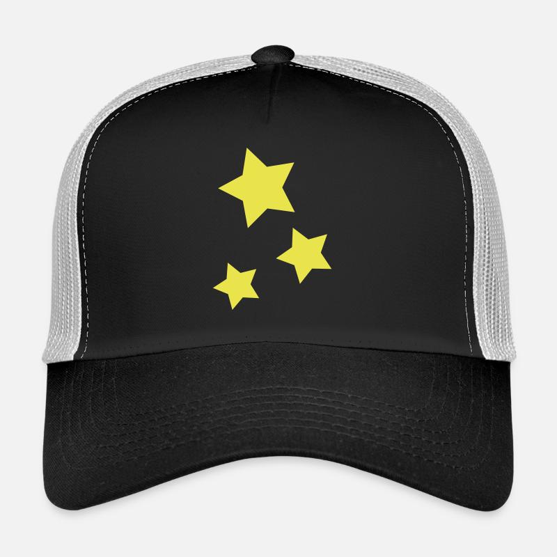 Stern / 3Sterne - Trucker Cap - Schwarz/Steingrau