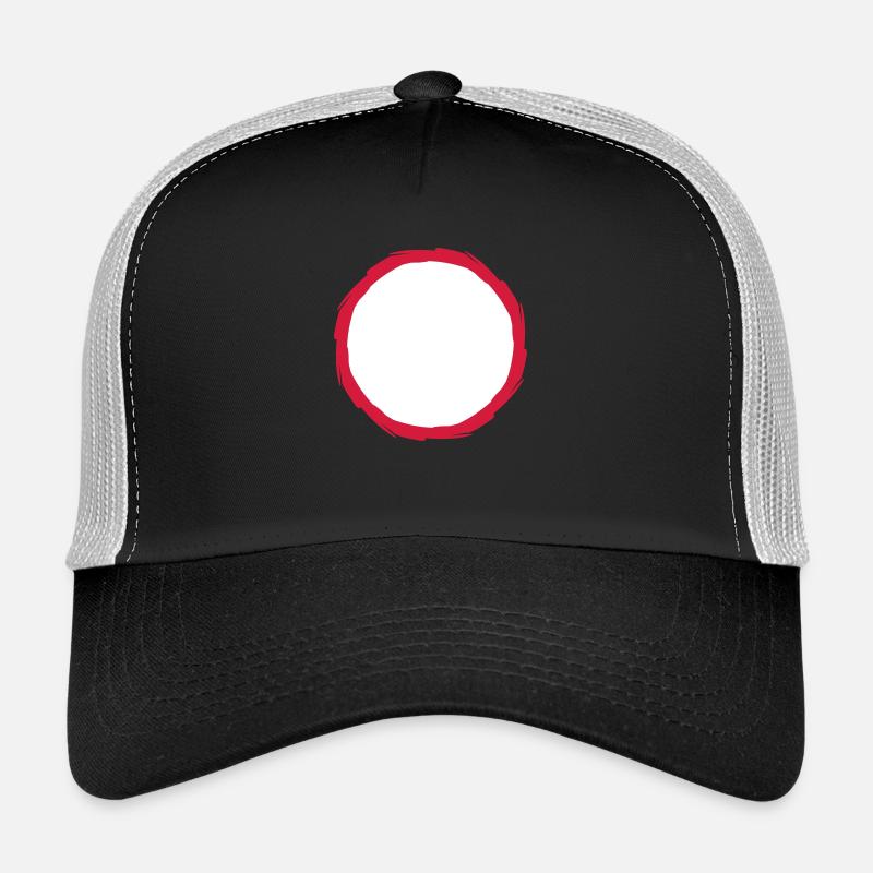 red ring circle round frame outline contour path Trucker Cap