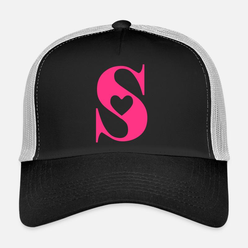 Lettre S Lettre Initiale Avec Coeur Casquette trucker 