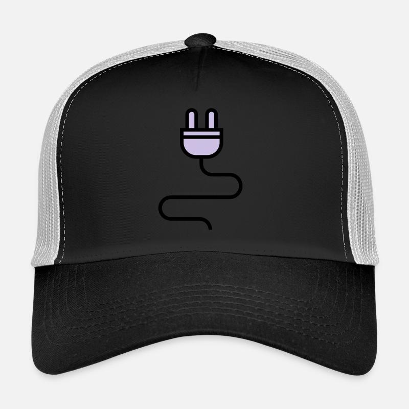 Stromkabel, Stecker - Trucker Cap - Schwarz/Steingrau