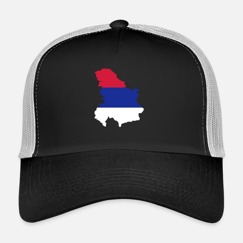 Serbien - Trucker Cap - Schwarz/Steingrau