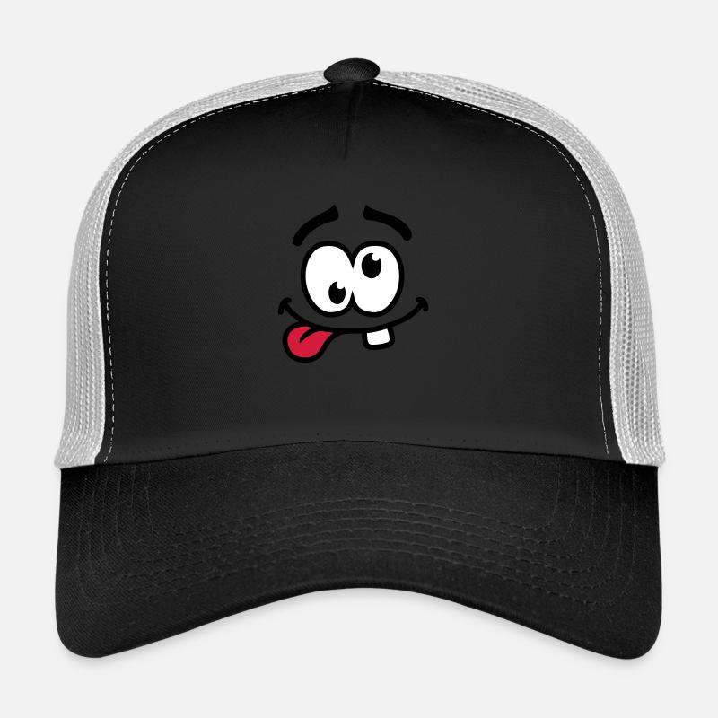 Crazy Smiley Face - Trucker Cap - Schwarz/Steingrau