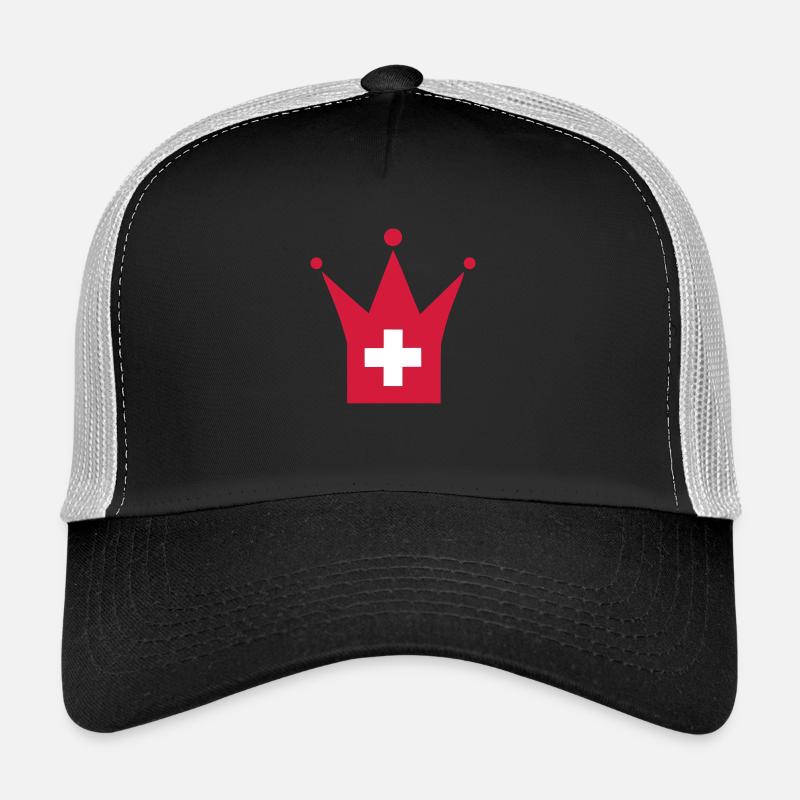 Schweiz - Trucker Cap - Schwarz/Steingrau