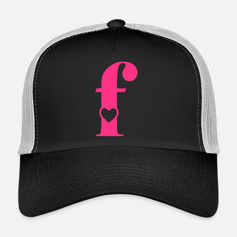 Lettre f lettre initiale avec cœur Casquette trucker 