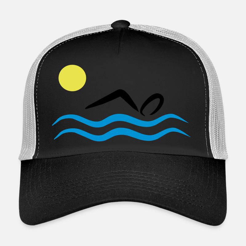 Freiwasserschwimmen - Trucker Cap - Schwarz/Steingrau