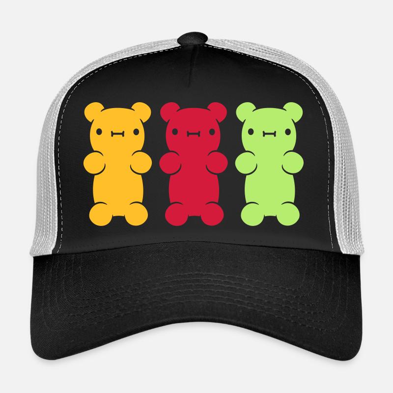 3 oursons gommeux colorés Casquette trucker 