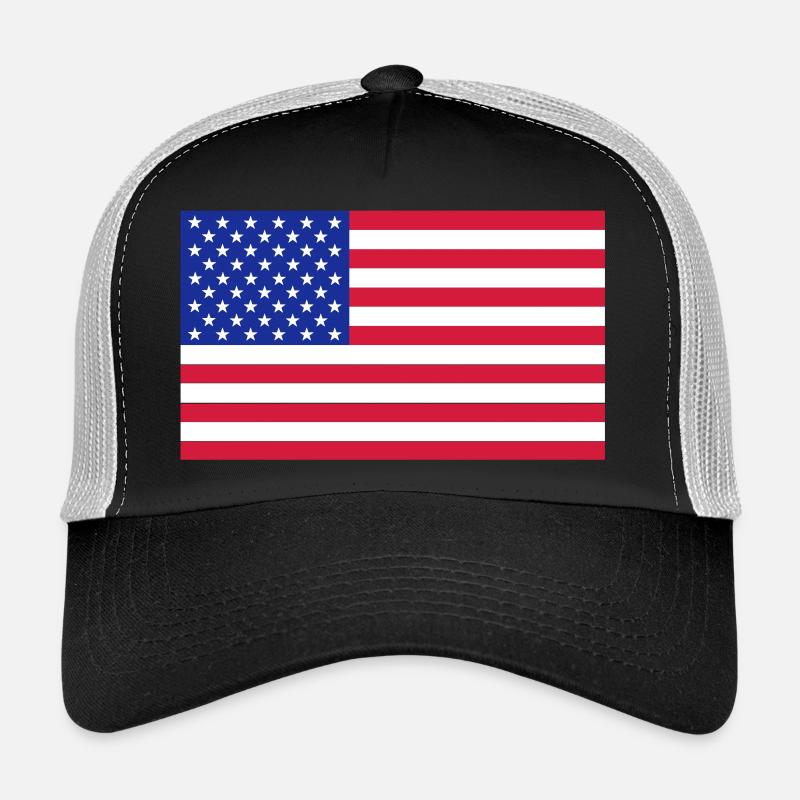 drapeau_etats_unis - Casquette trucker  - noir/gris pierre