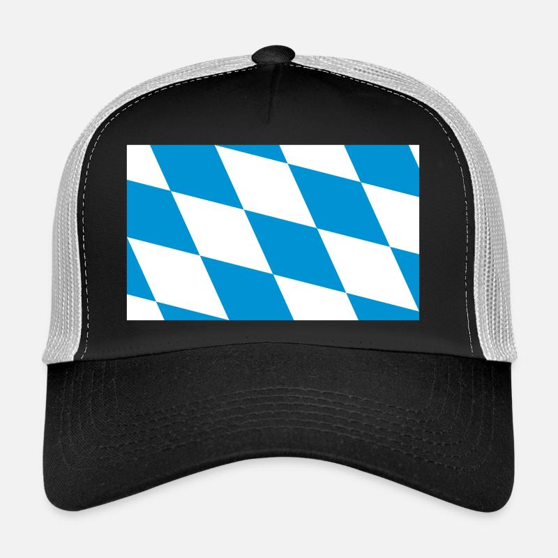 Bayern Flagge Blau Weiß - Trucker Cap - Schwarz/Steingrau