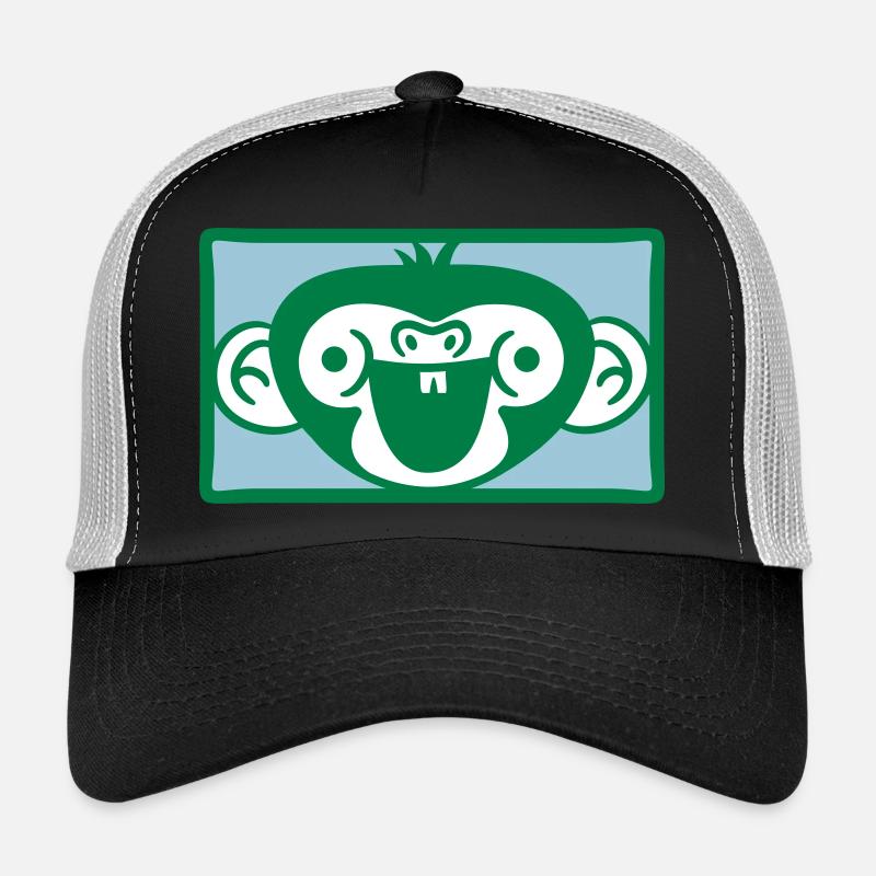 Funny Monkey Face Zoo Animal Symbol Chimpanzee Trucker Cap