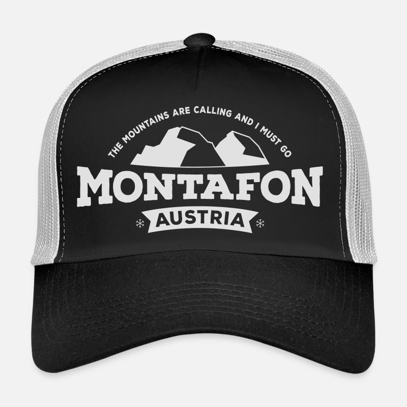 Montafon Mountains white - Trucker Cap - Schwarz/Steingrau