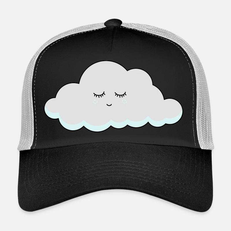 Schlaf Wolke mit Wimpern - Trucker Cap - Schwarz/Steingrau