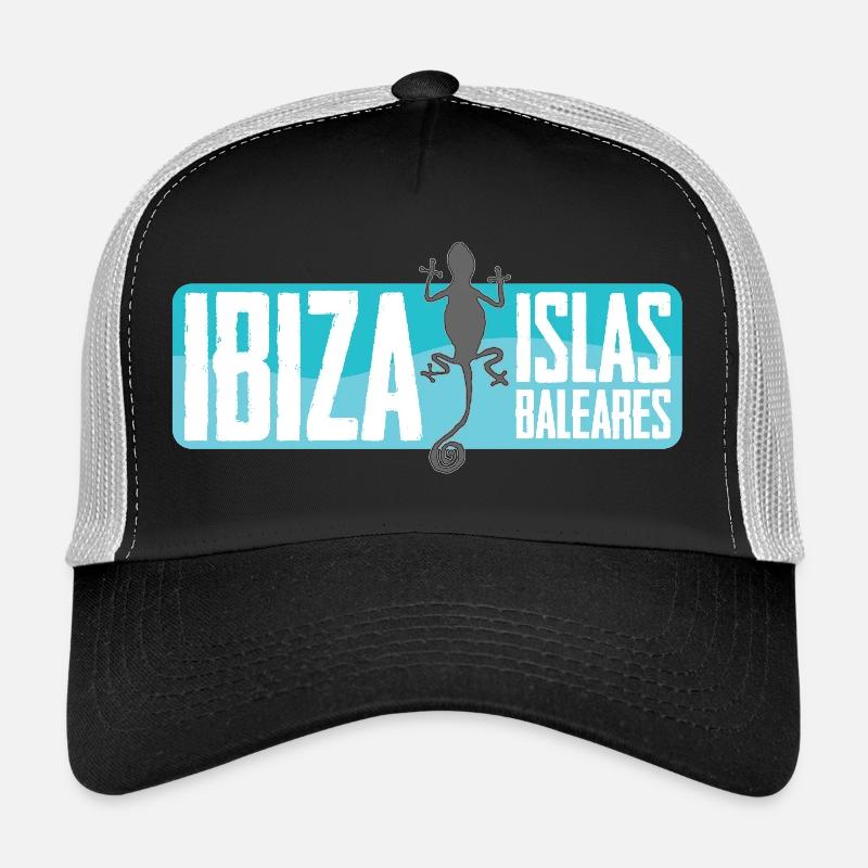 Ibiza Insel Vektor Design - Trucker Cap - Schwarz/Steingrau