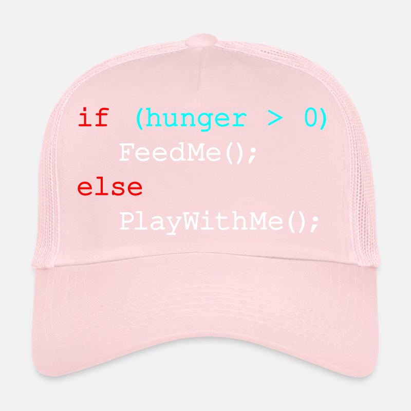If hunger feed me else play with me - JavaScript Trucker Cap