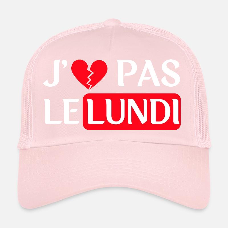 J'e n'aime pas le lundi - Version blanche Casquette trucker 
