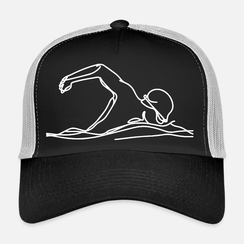 Wettkampfschwimmer Grafik - Trucker Cap - Schwarz/Steingrau
