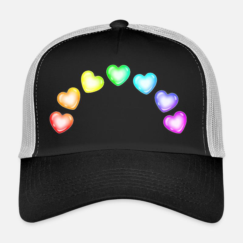 Bunte Herzen Seifenblasen Regenbogen Farbverlauf Trucker Cap