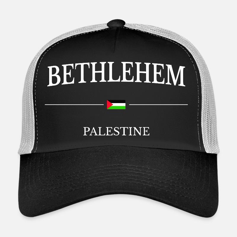 Bethlehem Palästina Flagge - Trucker Cap - Schwarz/Steingrau