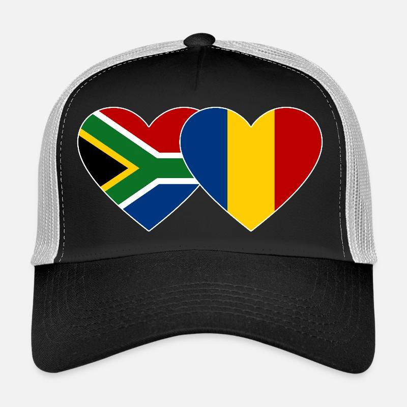 Südafrika Tschad Flagge Herz used Trucker Cap