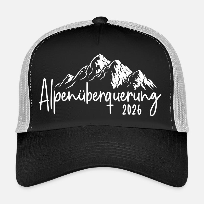 Alpenüberquerung 2026 - Trucker Cap - Schwarz/Steingrau