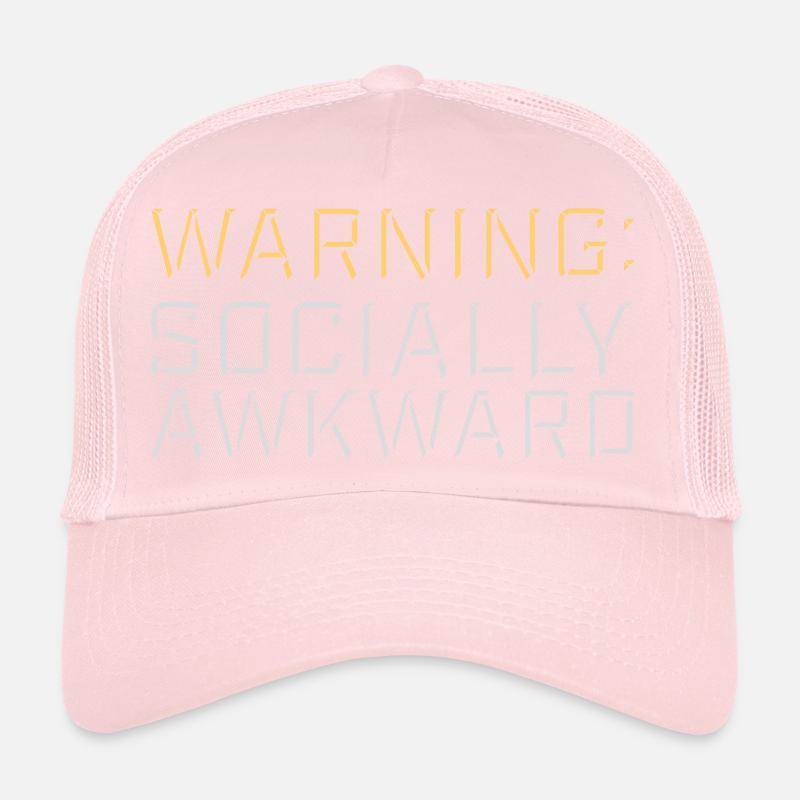 Warning Socially Awkward Lustig Sozial Unbeholfen Trucker Cap