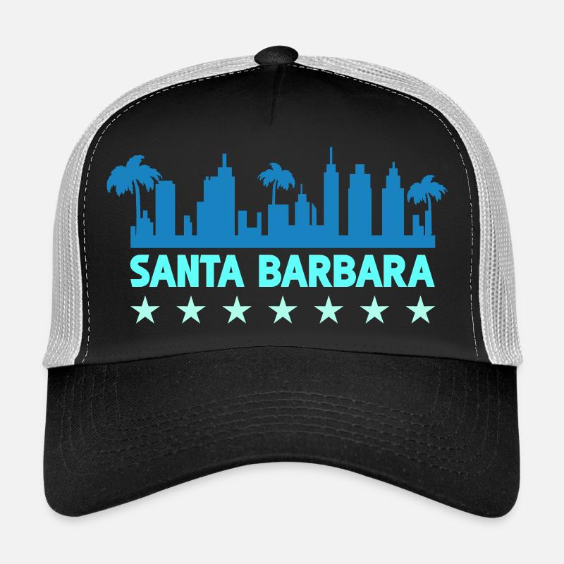 Santa Barbara Coastal Skyline Design Trucker Cap