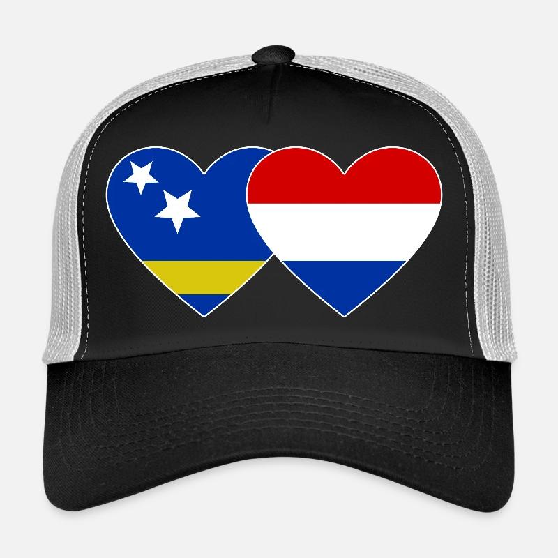 Cœur du drapeau de Curacau Hollande Casquette trucker 