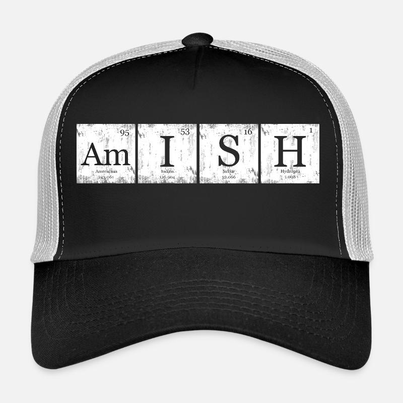 Amish Nerd Geek Periodensystem - Trucker Cap - Schwarz/Steingrau