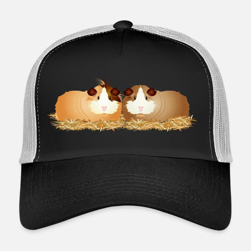 deux mignons cochons d’Inde ensemble en paille Casquette trucker 