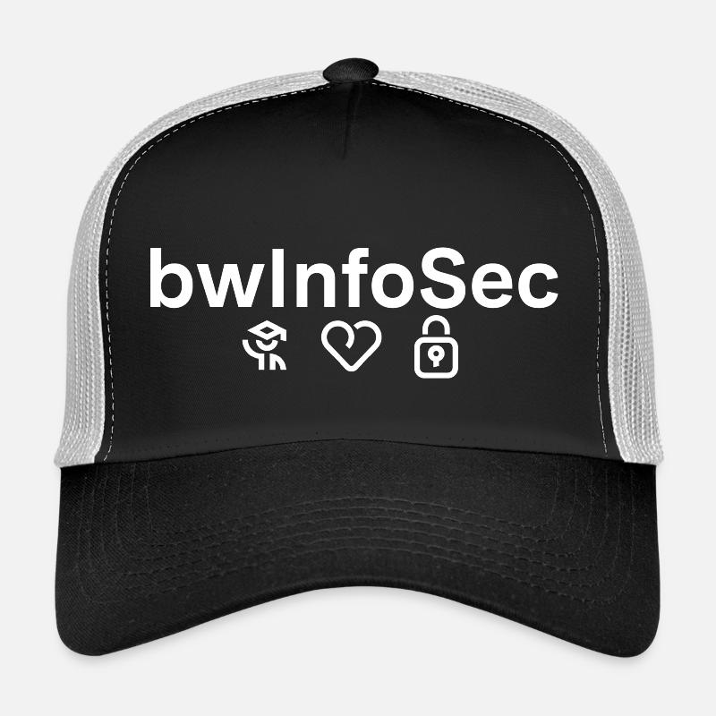 bwInfoSec - Education loves Edition -white - Trucker Cap - Schwarz/Steingrau
