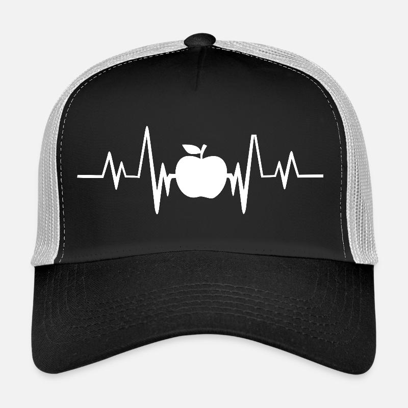 Apfel Herzschlag Motiv - Trucker Cap - Schwarz/Steingrau
